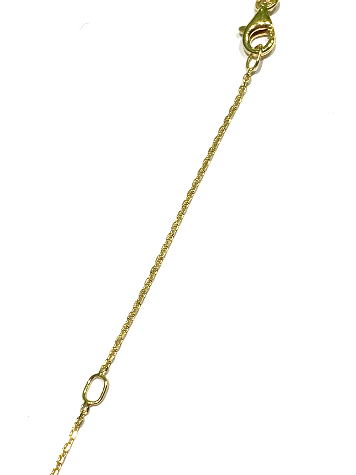 Collana argento dorato con charm smaltato blu e zirconi