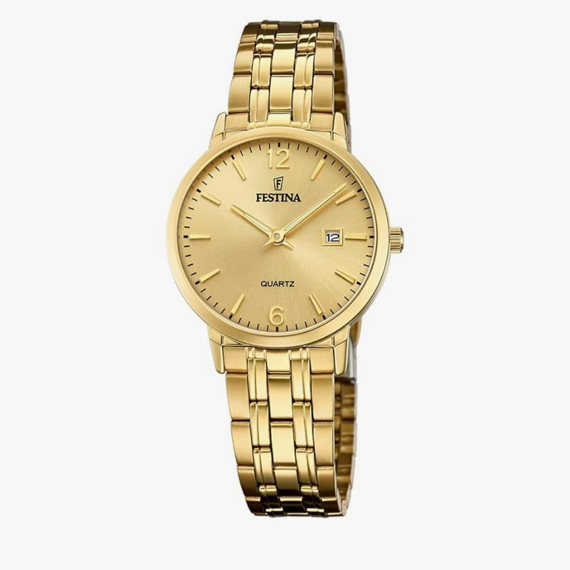 Orologio Festina acciaio dorato, donna.