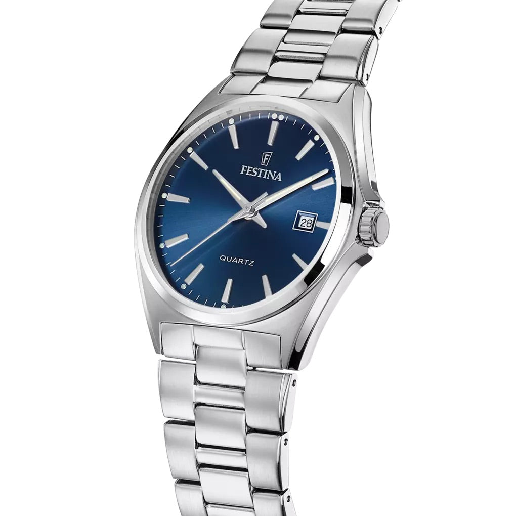 Orologio Festina acciaio con quadrante blu, uomo