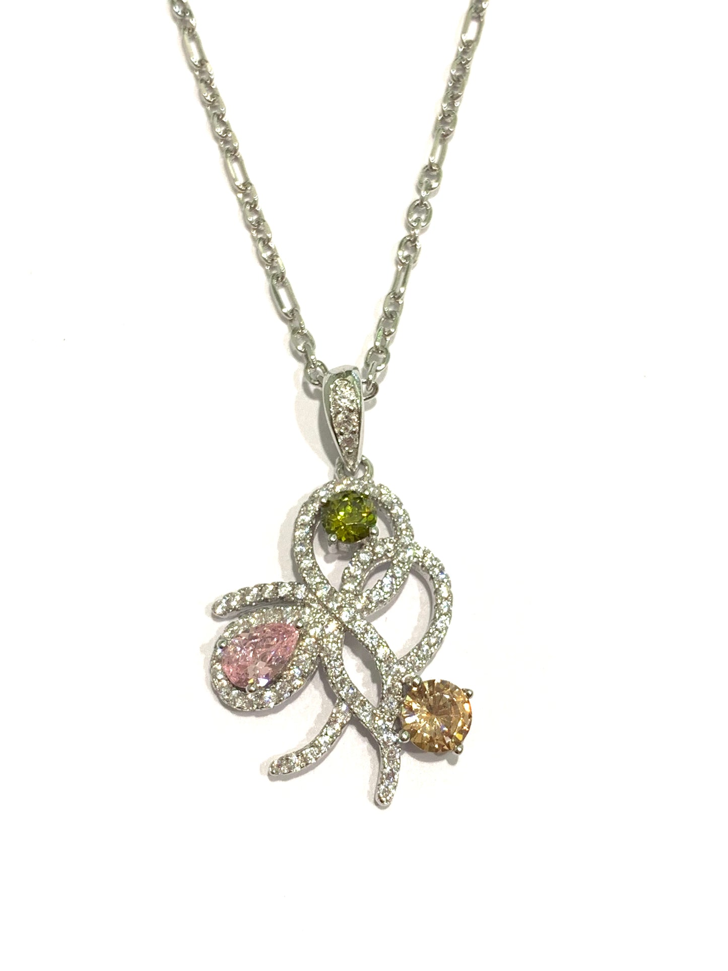 Collana argento con zirconi colorati