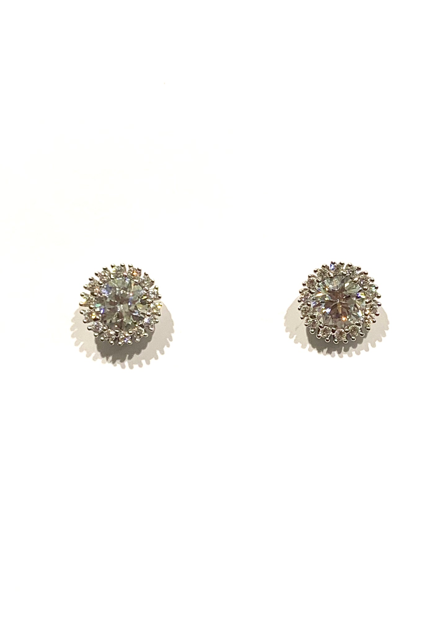Orecchini oro bianco 18kt con zirconi