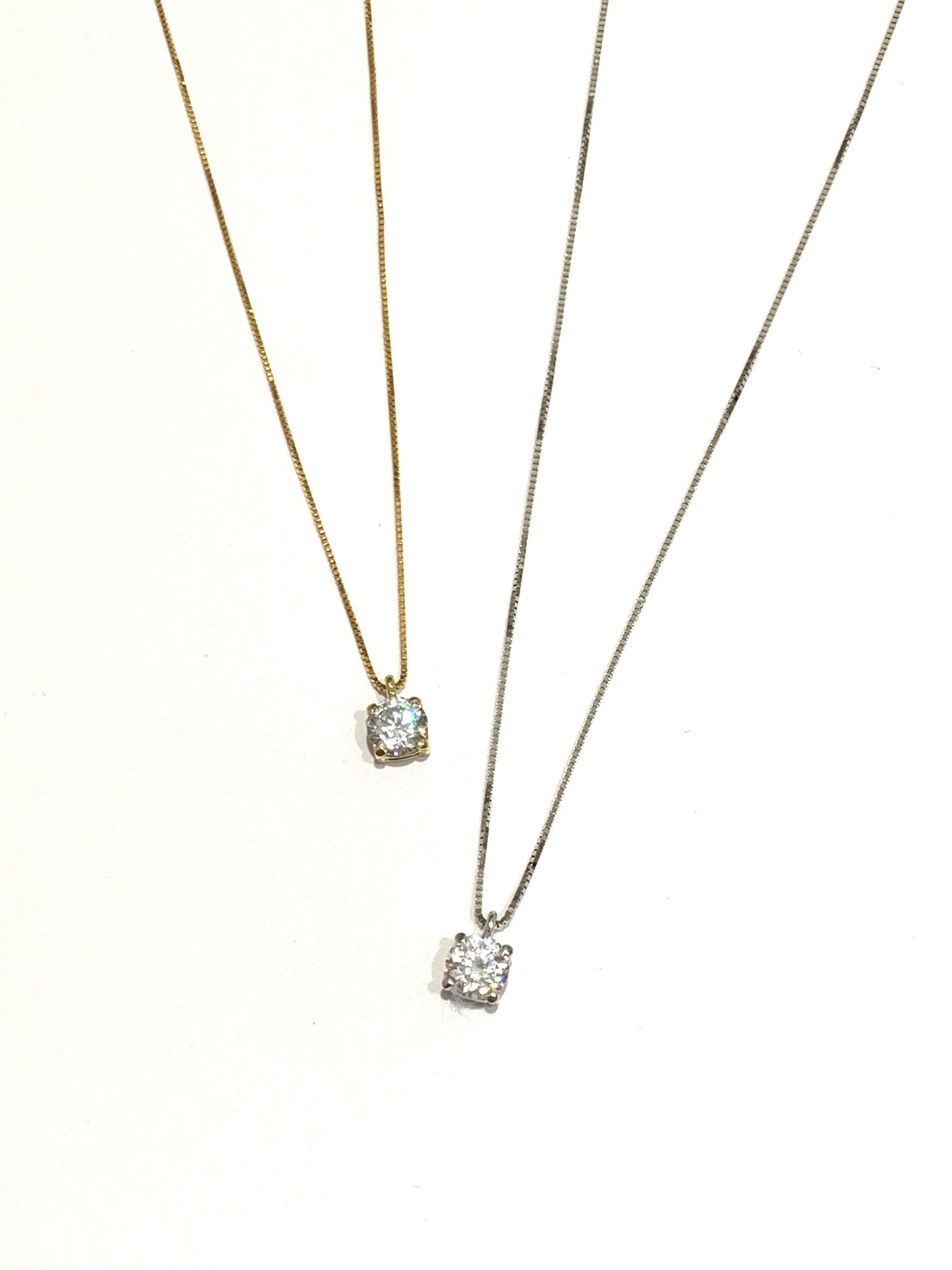 Collana oro bianco/giallo 18kt con punto luce
