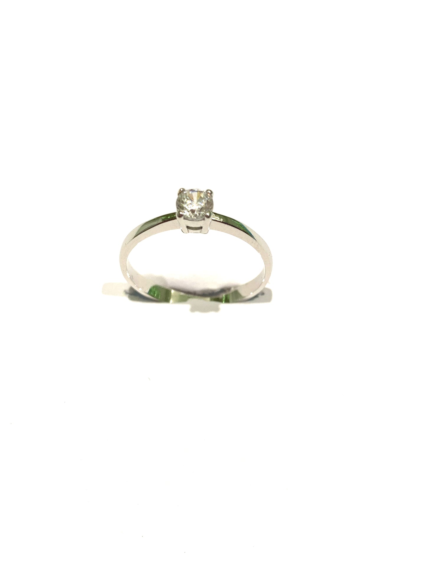Anello oro bianco 18kt con zircone solitario