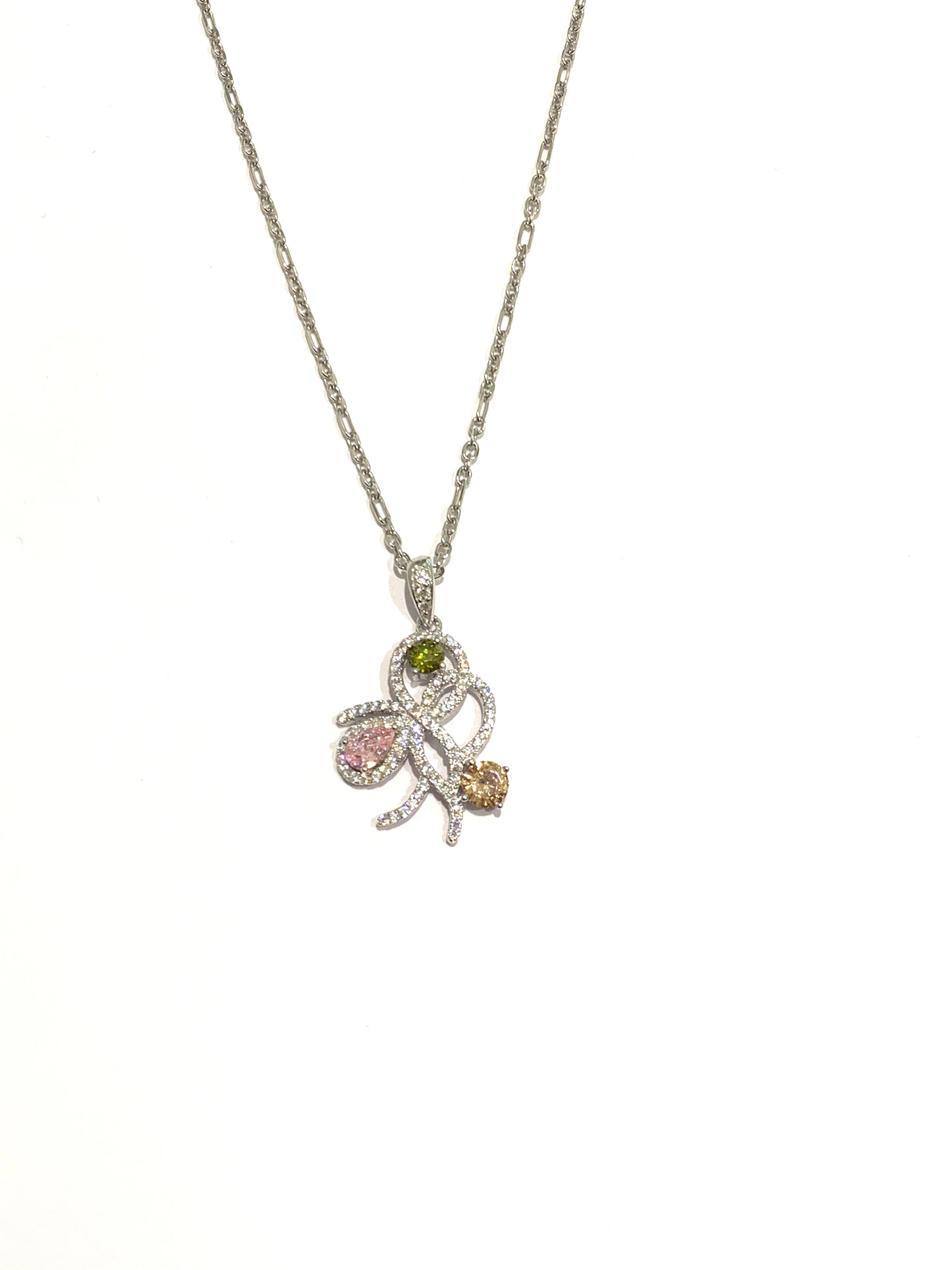 Collana argento con zirconi colorati