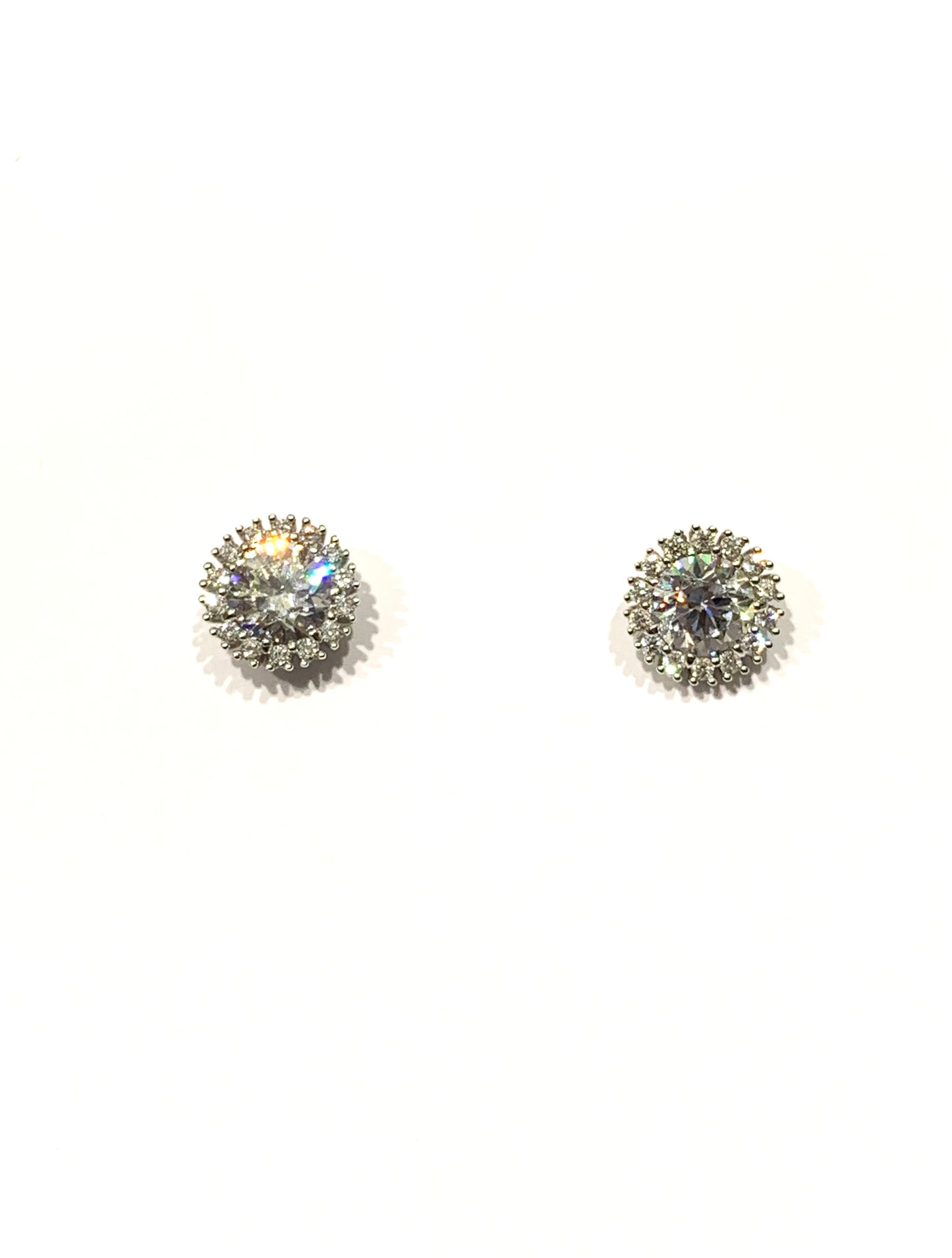 Orecchini oro bianco 18kt con zirconi