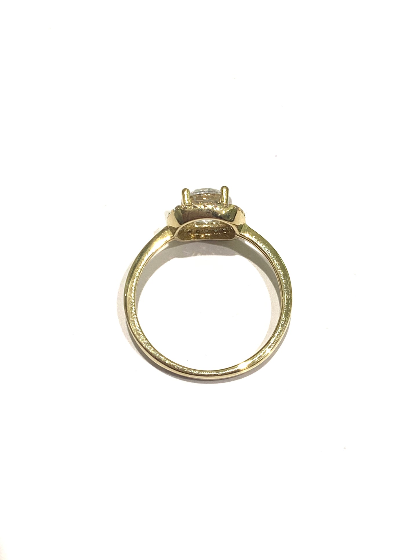 Anello oro bianco/giallo 9kt con solitario e zirconi