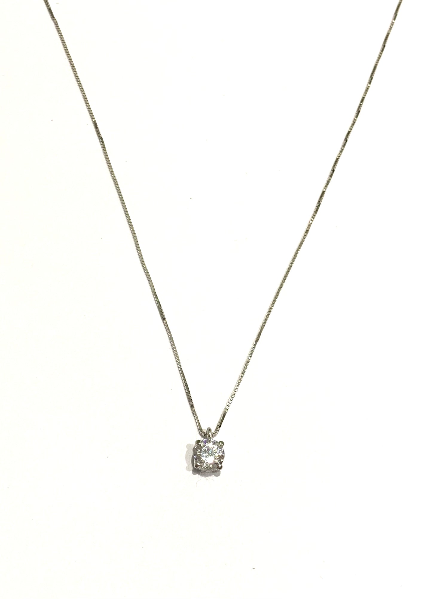 Collana oro bianco/giallo 18kt con punto luce