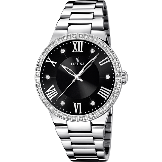 Orologio Festina acciaio con zirconi, donna