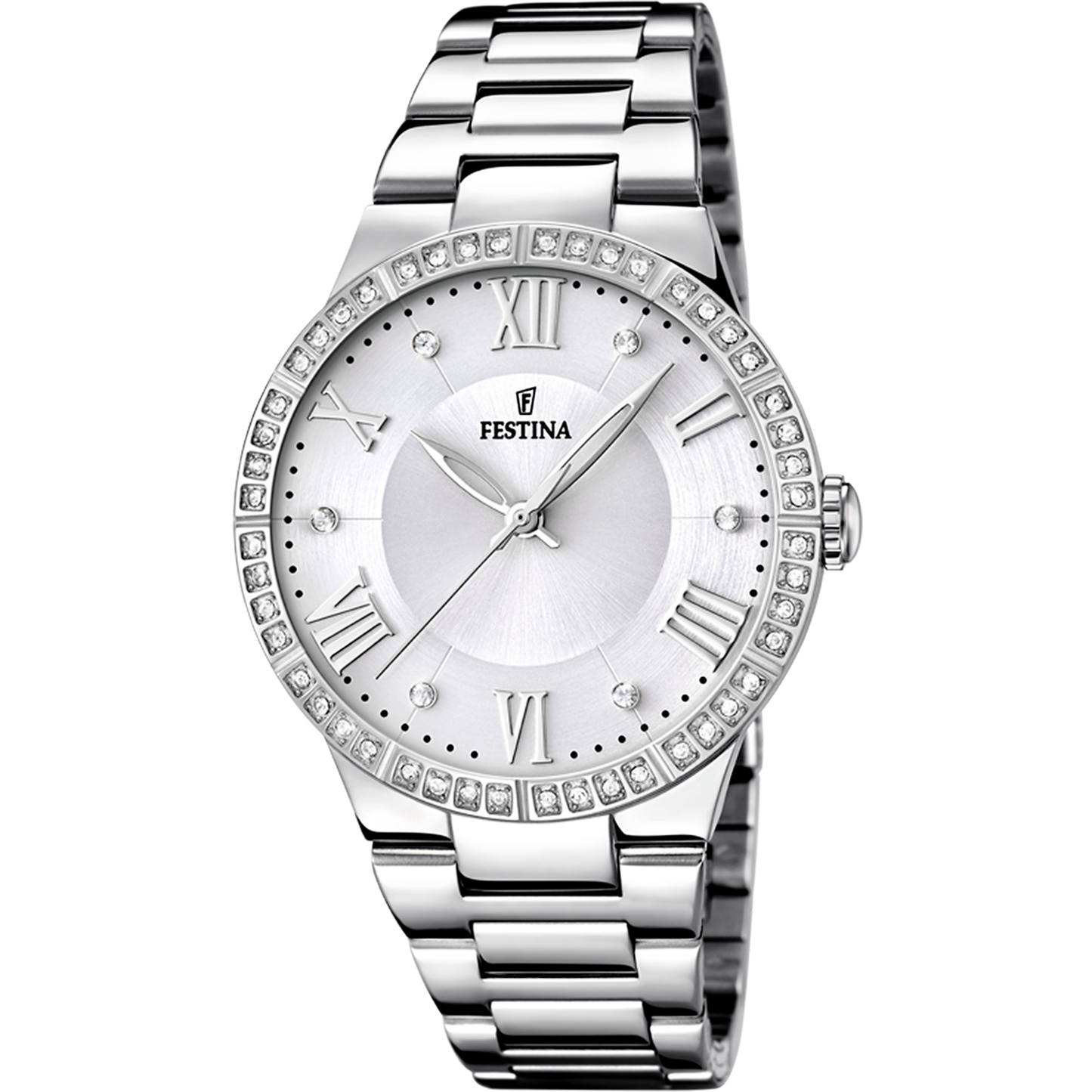 Orologio Festina acciaio con numeri romani, donna