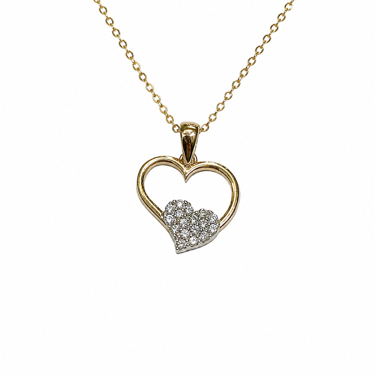 Collana oro giallo 9kt con cuore
