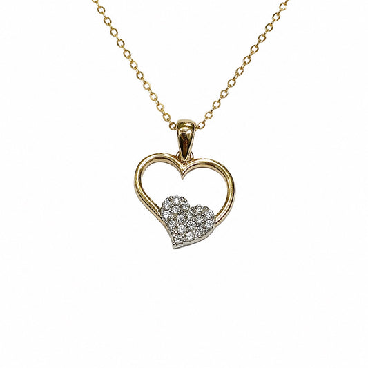 Collana oro giallo 9kt con cuore