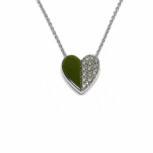 Collana oro bianco 9kt con cuore