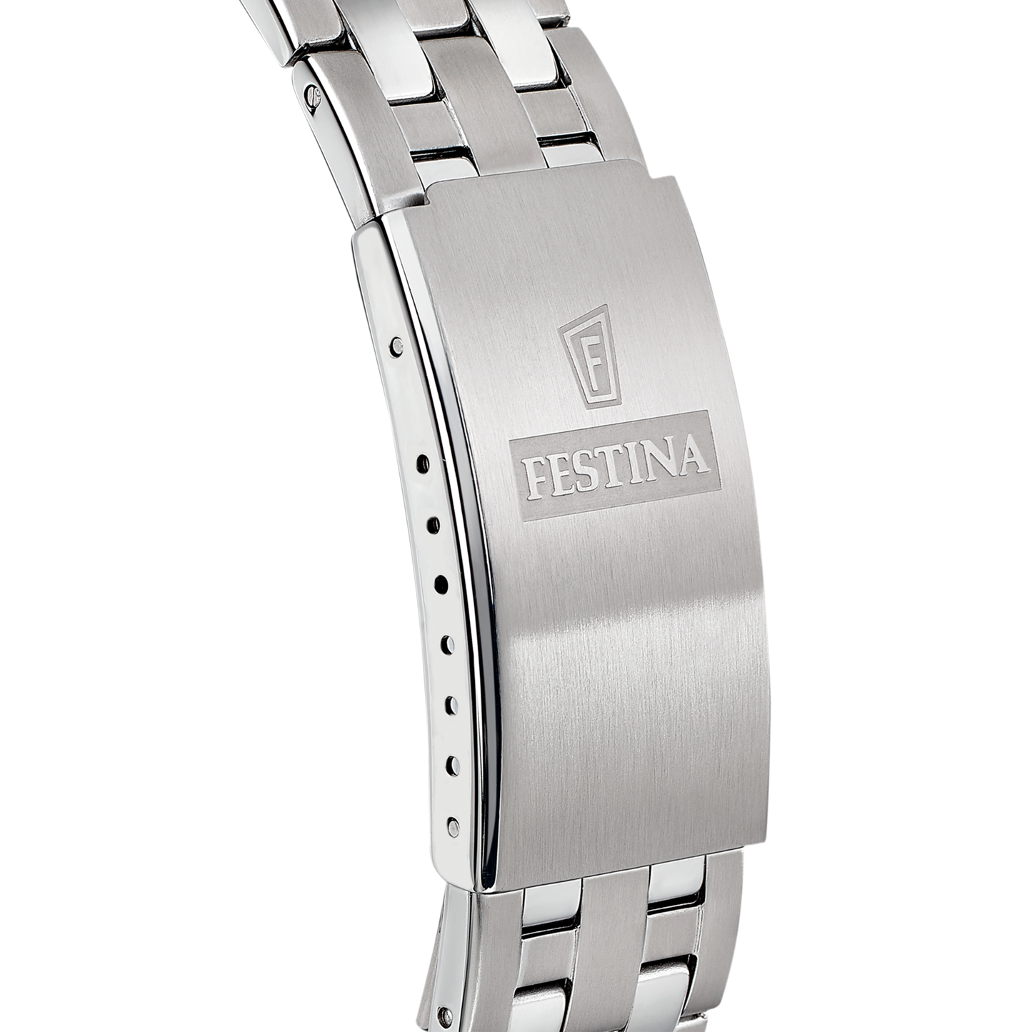 Orologio per uomo con maglia in acciaio con fondo del quadrante bianco e lancette blu, con datario.

Lunghezza totale 21 cm, con possibilità di accorciarlo.

Larghezza cinturino 2 cm.

Diametro cassa 4,1 cm.

Meccanismo a pila.

Resistenza all'acqua 10 ATM. 

Garanzia 2 anni.