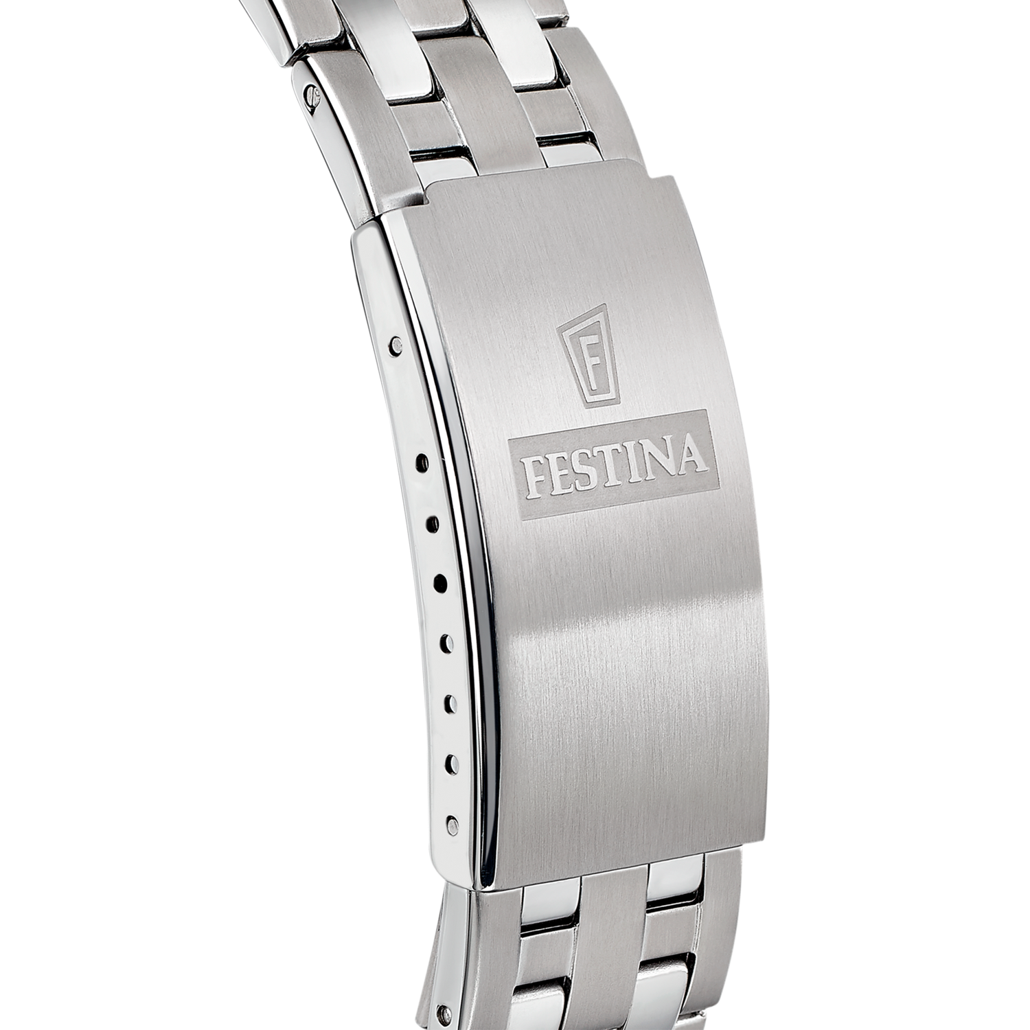 Orologio per uomo con maglia in acciaio con fondo del quadrante bianco e lancette blu, con datario.

Lunghezza totale 21 cm, con possibilità di accorciarlo.

Larghezza cinturino 2 cm.

Diametro cassa 4,1 cm.

Meccanismo a pila.

Resistenza all'acqua 10 ATM. 

Garanzia 2 anni.