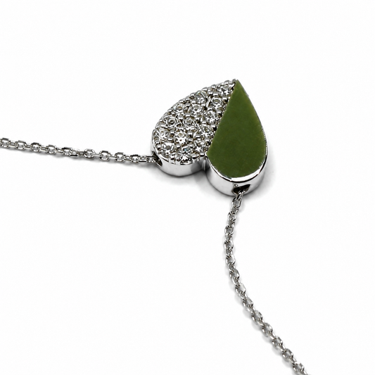 Collana oro bianco 9kt con cuore