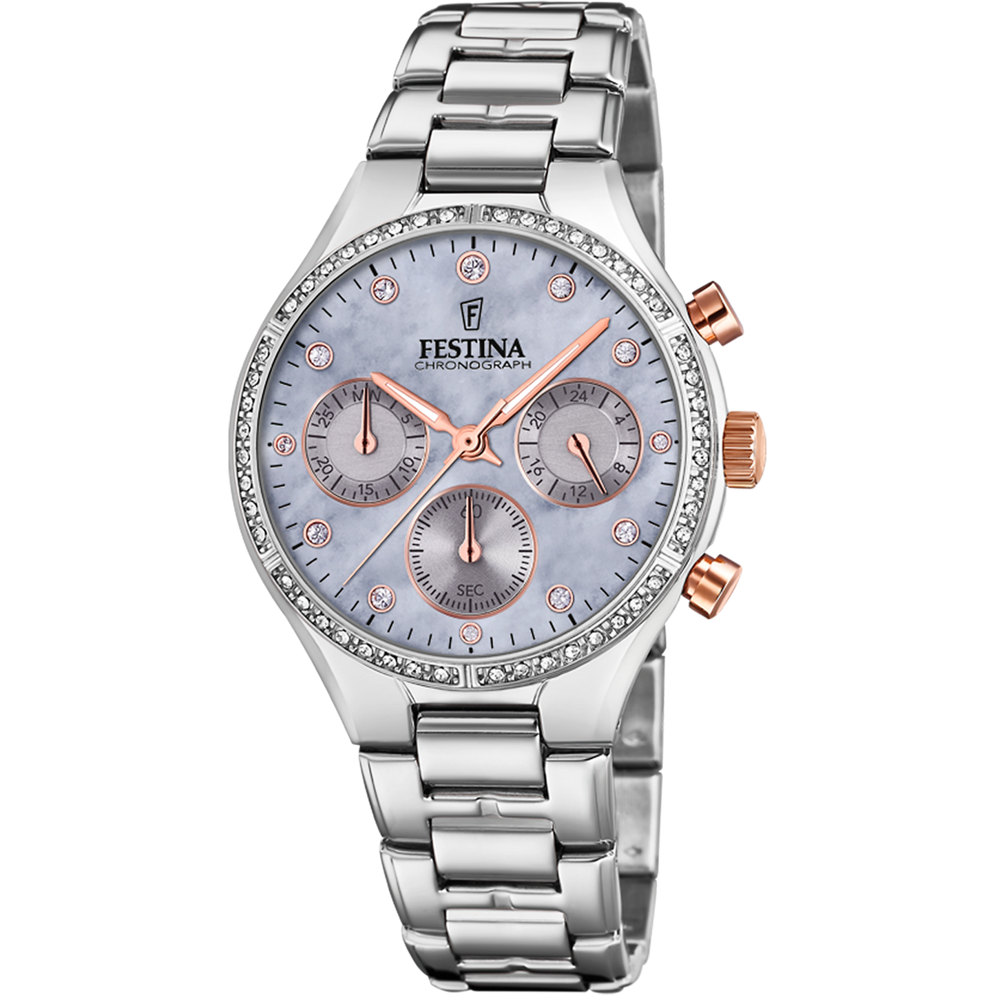 Orologio Festina acciaio con quadrante azzurro, donna