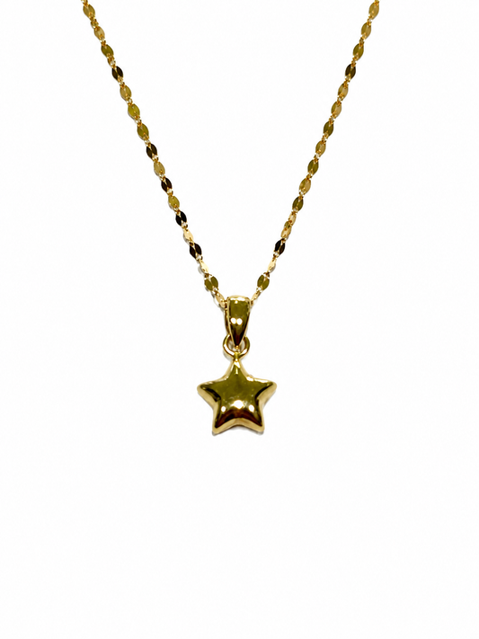 Collana oro giallo 18kt con stella bombata