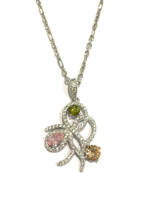 Collana argento con zirconi colorati