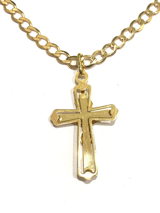 Collana oro giallo 9kt con croce e Cristo