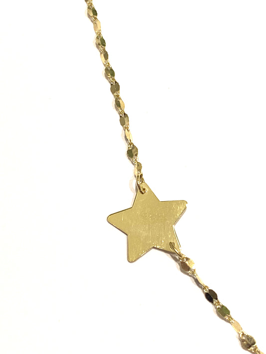 Collana oro giallo 9kt con tre stelle