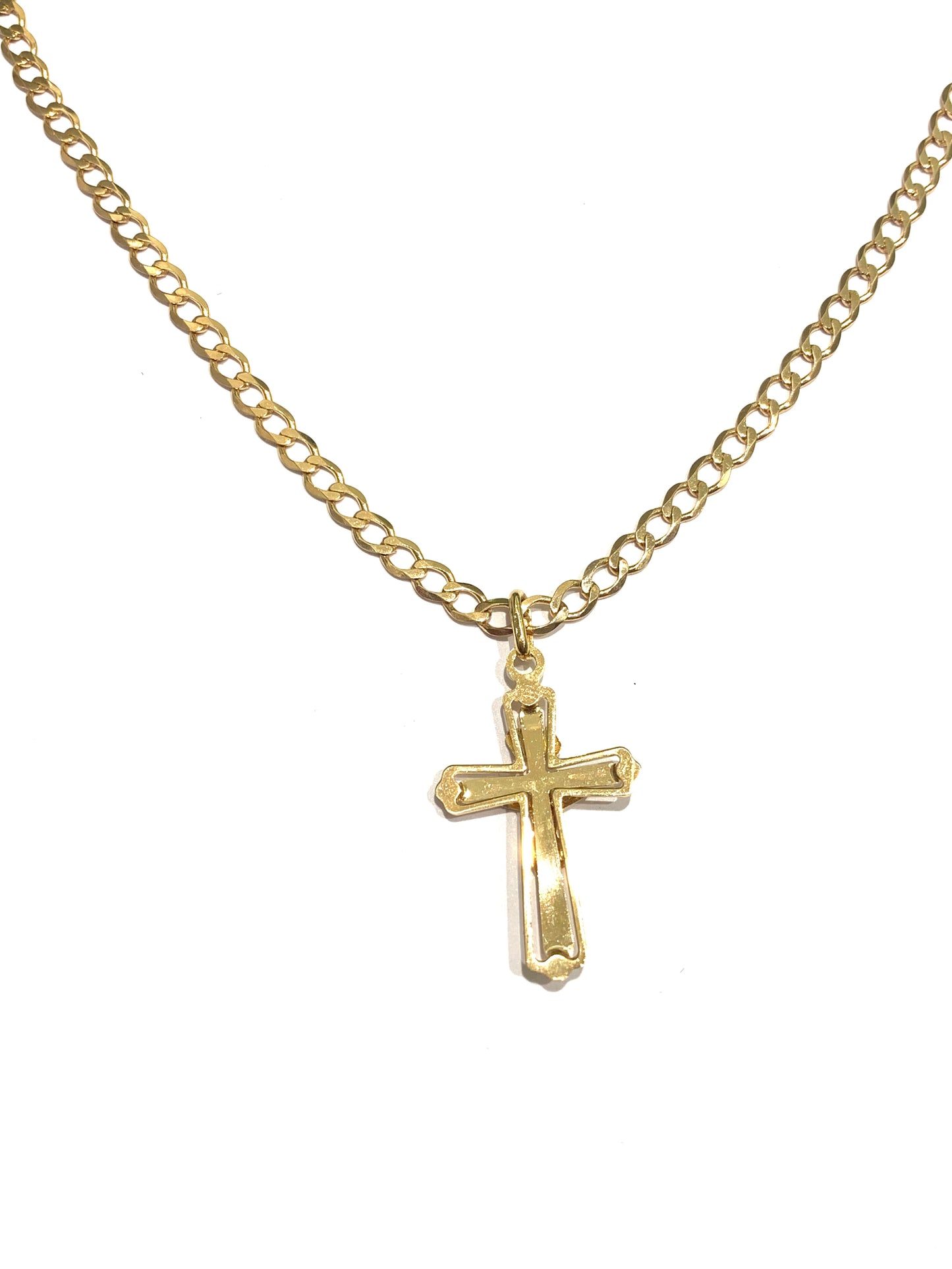 Collana oro giallo 9kt con croce e Cristo