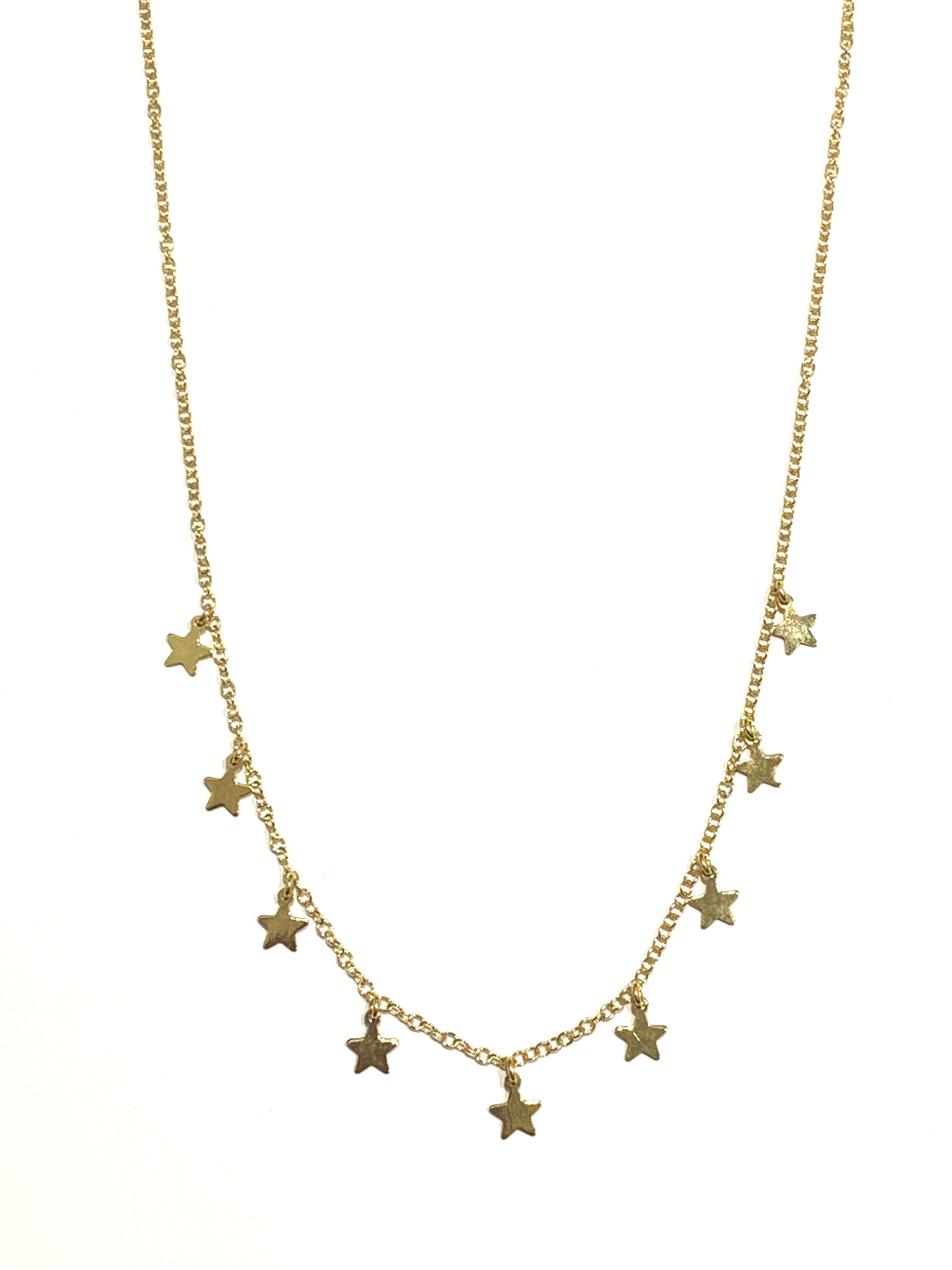 Collana oro giallo 9kt con stelle pendenti