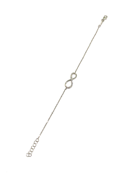 Bracciale oro bianco 18kt con infinito e zirconi