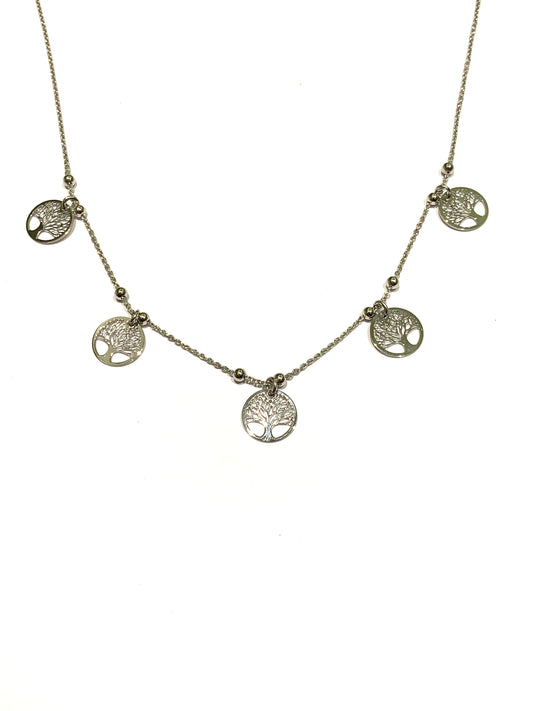 Collana argento con alberi della vita