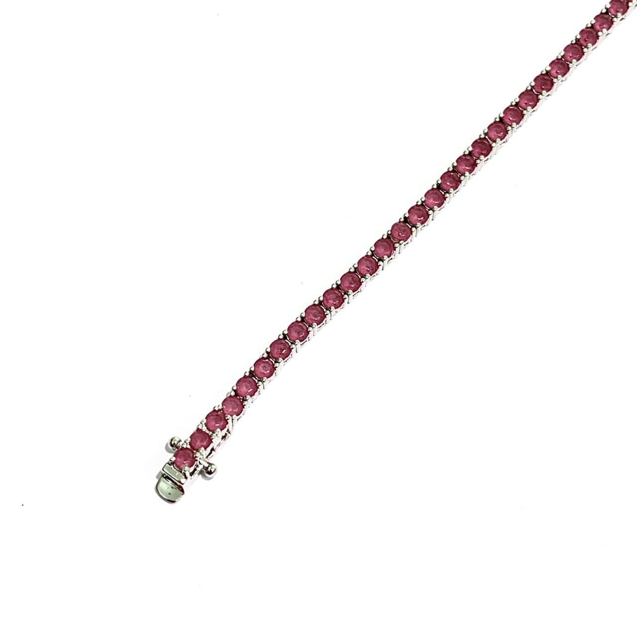 Bracciale argento tennis con zirconi colore rubino/smeraldo