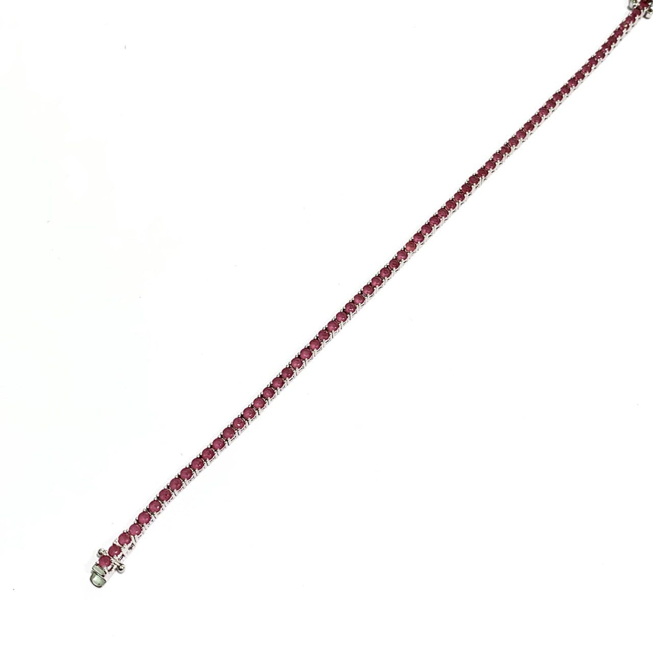 Bracciale argento tennis con zirconi colore rubino/smeraldo